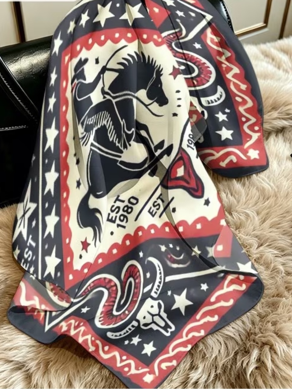 Cowboy Bandana Scarf 27.5” - Picture 3 of 9